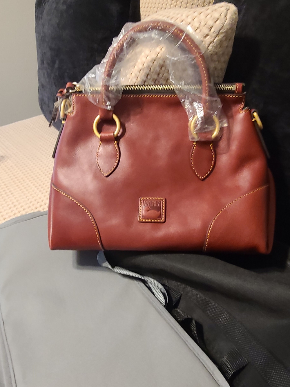 Dooney & Bourke Bordeaux Florentine Satchel 30 with Gold Hardware